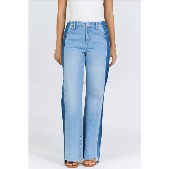 DEAR JOHN DENIM Denim - NEW DEAR JOHN DENIM becker fiona high rise wide leg jeans in tuxedo stripe